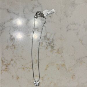 Elegant Silver Necklace with Floral Pendant